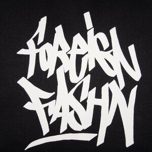 Foreign Fashn black hoodie white puffed letters